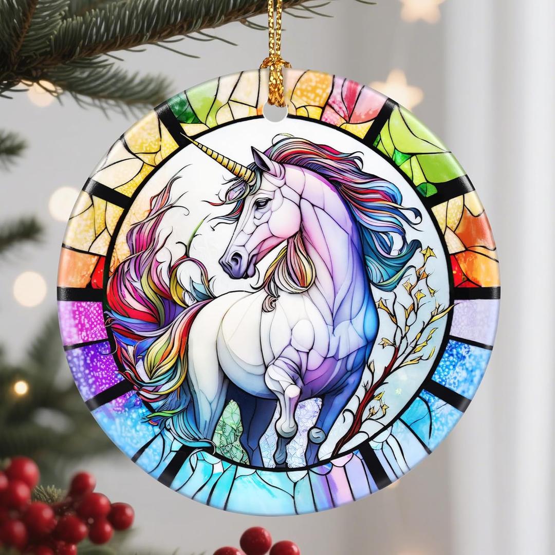 Christmas Ornaments, Unicorn Ornament, Christmas Tree Ornaments, Xmas Decorations, Holiday Decorations, Gifts for Unicorn Lovers, Holiday Party Gifts, and Xmas Gift Ideas