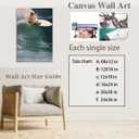 8 x 90s Blue Ocean Surf Poster Summer Beach Wall Art Coastal Surfer Men Water Extreme Sports Trendy Canvas Prints Painting for Home Living Room Bedroom Dorm Apartment Decor 8x12inch Unframed