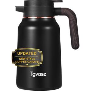 Thermal Coffee Carafe 70 oz - 36 Hour Hot Stainless Steel Carafes for Hot Liquids-Insulated Coffee Carafes For Keeping Hot/Cold Coffee, Tea, Water, Drink Dispenser for Parties(Black) (70 OZ, Black)