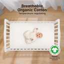 KeaBabies 2-Pack Organic Crib Sheets for Boys, Girls - 52x28 Fitted Crib Mattress Sheet Neutral, Breathable Jersey Cotton Cover for Baby Bed, Toddler Mattress, Soft & Cute Prints (Soft White)