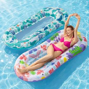 Stonful Pool Floats Lounger, 2 Pack Inflatable Pool Float Adult Size Water Hammock, Pool Floats Rafts Floaties for Swimming Pool Tanning, Pool Party, Summertime Beach Outdoor - Multicolor
