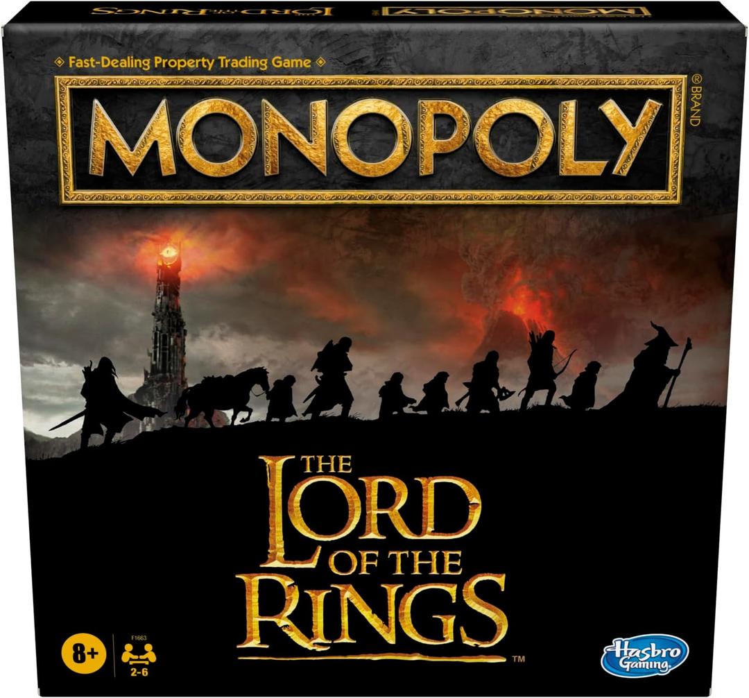 Hasbro Gaming Monopoly: The Lord of The Rings Edition Board Game Inspired by The Movie Trilogy, Play as a Member of The Fellowship, Ages 8 and Up 