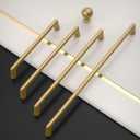 Amerdeco 10 Pack Champagne Bronze Cabinet Pulls 5 Inch(128MM) Hole Centers Kitchen Cabinet Handles Hardware Kitchen Handles for Cabinets Cupboard Handles Drawer Pulls ZH0041