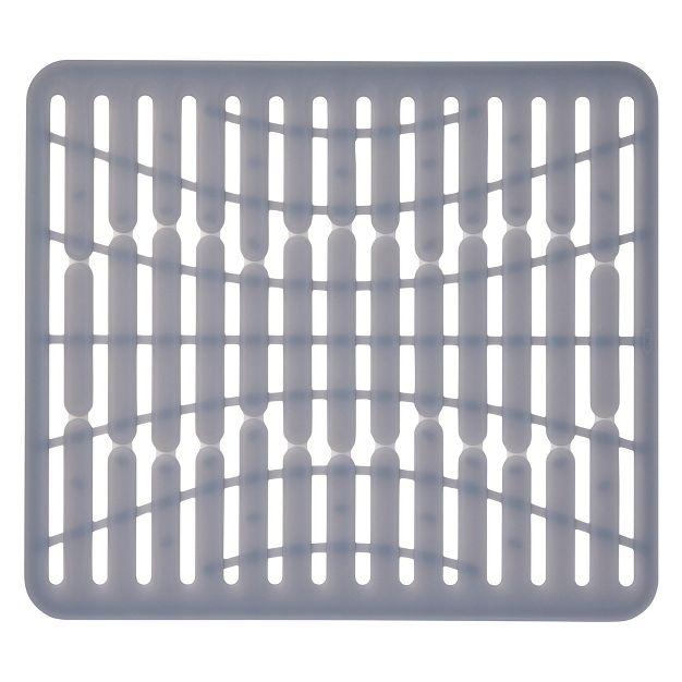 OXO 11.3" x 12.8" Silicone Sink Mat Gray: Kitchen Sink Protector & Dish Drying Mat, Machine Washable