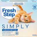 Fresh Step Advanced Simply Unscented Multi Cat Clumping Cat Litter, Low Dust, Odor Control with Activated Charcoal Tech, Compatible in Automatic Litter Boxes, 18.5 lb.