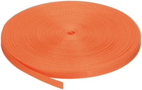 MECCANIXITY Nylon Webbing Strap Flat 3/8 Inch 50 Yards Orange for Outdoor DIY Gear Repair, Backpack, Luggage-Rack, Crafts