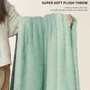 Plush Fleece Throw Blanket for Couch and Bed, Fluffy Fuzzy Cozy Lightweight Soft Blankets All Season Use (40x50 Inches,Aqua)