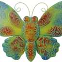 VEWOGARDEN Butterfly Wall Decor, Large Outdoor Metal Hanging Wall Art for Home Outside Patio Garden Fence Decorations, Turquoise