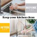 Vesici 2 Pcs Clear Acrylic Sink Splash Guard Freestanding Panel Barrier with Easy Reach Cutaway Kitchen Guard Protective Splatter Barrier for Home Hospital(29.5" Length, 18" Height, 4.5" Base)
