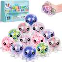 VESPRO 12 Pack Fidget Stress Balls for Adults, Cute Octopus Stress Relief Sensory Stress Ball, Bulk Squishy Squeeze Ball Toys Set for Classroom Prizes and Birthday Party Favors (M)