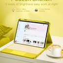 Harvopu Compatible for iPad 11th 10th Generation Case with Keyboard, Folio Cover with Pencil Holder, Multi-Touch Trackpad, 7 Color Backlit, Detachable Keyboard for iPad (A16) 11th/10th Gen (Yellow)