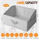 Criusia Closet Organizers Bins 4 Pack - Large Collapsible Shelf Organizer with Handles - Fabric Trapezoid Home Organization and Storage Baskets for Organizing Clothes Toy Blanket Towel Purse Hats