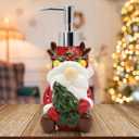 Hexagram Christmas Soap Dispenser, Christmas Kitchen Bathroom Decor, Xmas Santa Ceramic Soap Dispenser for Home Indoor Decorations, Xmas Refillable Lotion Essential Oil Dispensers with Pump