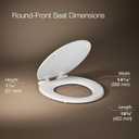 KOHLER Stonewood Quiet-Close, Round Toilet Seat Soft Close, Durable Wood, Easy Installation, Universal Fit, Home Essentials, White Finish, K-20467-0