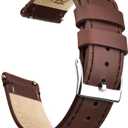 Ritche Christmas Gift Quick Release Leather Watch Band Leather Watch Strap 18mm 19mm 20mm 21mm 22mm 23mm or 24mm for Men and Women, White Elephant Gifts, Stocking Stuffers For Men