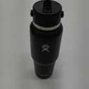 Hydro Flask Travel Water Bottle - Insulated Stainless Steel - Wide Straw Lid, Non Spill, Leakproof in 32 Oz Black