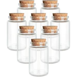 8-Pack 50ml (1.69 oz) Glass Bottles with Cork Stoppers  for Spell Bottles, Spice Jars, DIY Party Favors, Travel Memories & Plant Propagation  Empty Recyclable Containers for Crafts, Kitchen,Dcor