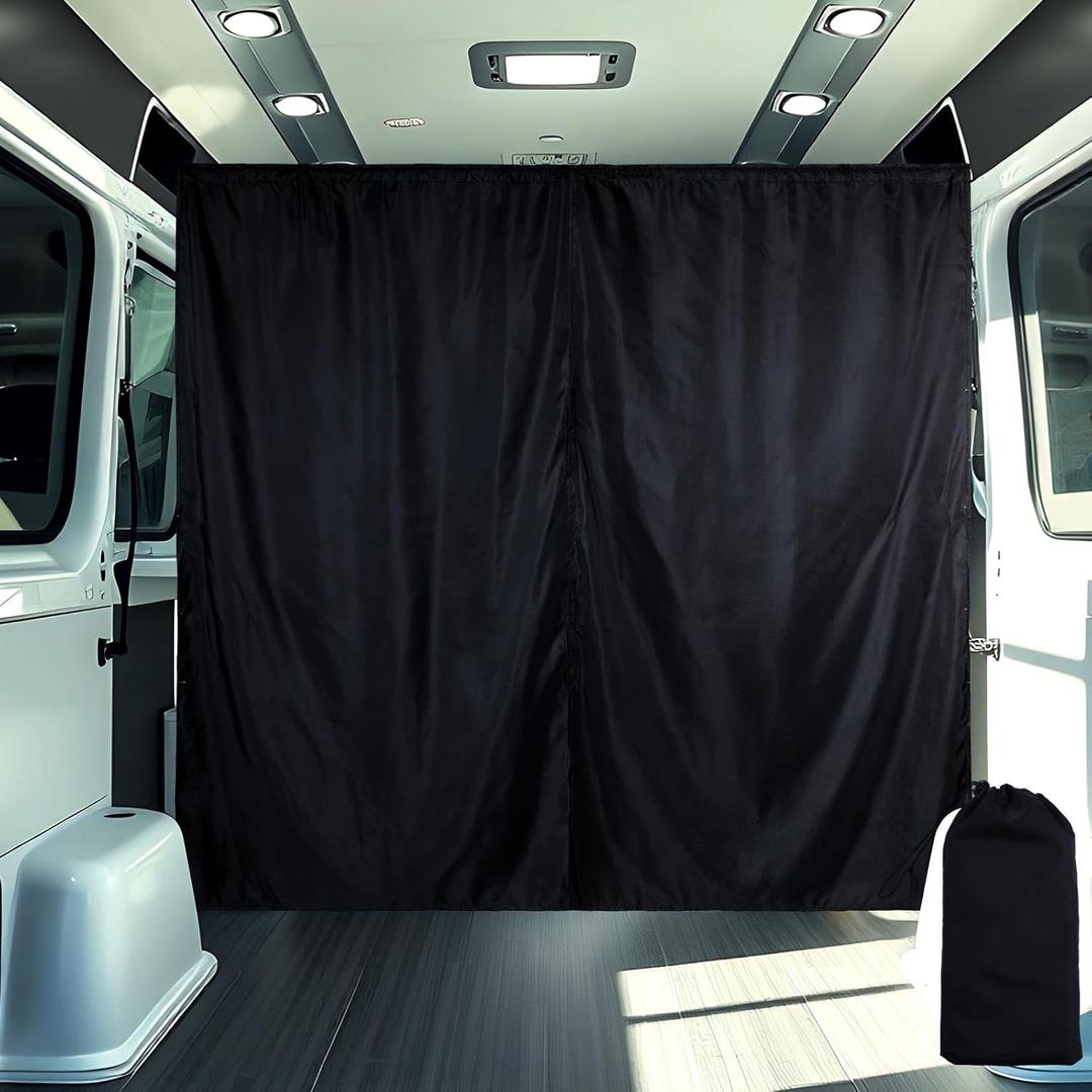 71 x 63 Van Privacy Curtain in Cab or Rear Light Blocking Cab Divider Curtains Campervan Kit for Van RV Truck for Travel Nap Camping