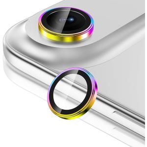 2 x Casetego for iPhone Air/iPhone 17 Air Camera Lens Protector,9H Hardness,Scratch Resistant,Ultra-thin Tempered Glass,Metal Individual Camera Cover for Women,Case Friendly,Light Colorful