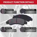 Front Rear Ceramic Brake Pads Compatible for Cadillac, for Chevy Avalanche 1500,Silverado 1500,Suburban 1500,Tahoe,for GMC Sierra 1500,Yukon,Yukon XL 1500