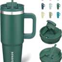 BJPKPK Insulated Tumblers With Handle And Straw 30 oz Stainless Steel Tumbler Cups With Lid,Army Green