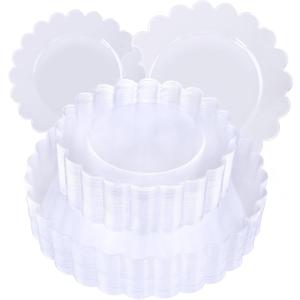 Supernal 100pcs Clear Plastic Plates, Disposable Plastic Plates Heavy Duty, Premium Plate, Includes 50 Clear Dinner &50 Dessert Plate, for Party, Wedding, Brial Shower