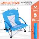 Joyfair Beach Camping Chair for Adults, 2 Pack Large Folding Chairs, Blue, 31 inches x 25 inches x 32 inches