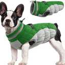 Dog Coat for Medium Dogs,Waterproof Dog Winter Jacket with Harness Built in Puppy Cold Weather Coats Reflective Pet Vest with Zipper Warm Fleece Dogs Snowsuit Windproof Green M, Chest:21in