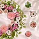 24 Inch Artificial Peony & Rose Wreath for Front Door | Handmade Summer Door Decor, All-Season for Porch, Garden & Window