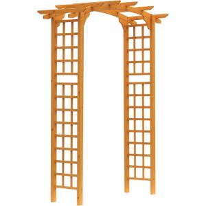 Outsunny 90in Wood Garden Arbor Arch with Trellis Wall for Climbing & Hanging Plants, Decor for Party, Weddings, Birthdays & Backyards