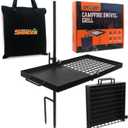 24" Heavy Duty Folding Campfire Grill, Compact Swivel Grill Design, Food-Safe Cooking Surface, Grate & Griddle for Campfire Cooking, Australian Owned