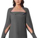 Deyeek Chemo Shirts for Port Access Women Long Sleeve Shoulder Post Surgery Shirt Dialysis Sweatshirts with Arm Zipper (Medium, Dark Gray)