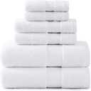 LANE LINEN Luxury Bath Towels Set - 6 Piece 100% CottonBathroom Zero Twist Shower Extra Absorbent Towel Super Soft 2 Hand Wash Cloths White
