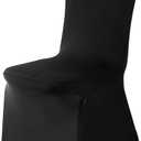 7 Pack Black Spandex Chair Covers for High Back Chairs in Stretch Washable Fabric for Wedding, Party,Holidays,Celebration and Other Special Events