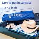 AMMSUN 6.5ft twice folded Portable beach umbrella with sand anchor windproof, Push Button Tilt and Air vent UPF 50+ Protection Fits in a large Suitcase for Patio Garden Beach Pool Backyard Blue