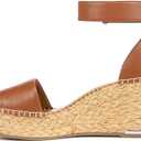 Franco Sarto Women's Clemens Espadrille Wedge Sandal (8 Wide, Cognac Brown Raffia)