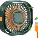 RJVW 4 Inch Small USB Desk Fan, 3-Speed Portable & 360Rotatable Mini Cooling Fan, USB-Powered Desktop Fan for Home Office Bedroom Dorm Indoor Outdoor Summer Gift (Green)