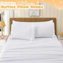RUDONG M Ruffled Pillow Cases Set of 2, King Microfiber Pillowcases, Decorative Ruffle Pillow Covers with Envelope Closure, 20x36 Inches White Boho Pillow Shams