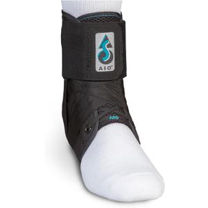 Med Spec ASO Ankle Stabilizer - Lace Up Ankle Brace for Sprained Ankle and Peroneal Tendonitis, Orthopedic Ankle Support for Men, Women, Adults, Teens and Kids, Sports Injury Recovery (Black, M)