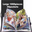 Feifeiya 30 Pockets 31" x 25.6" Puzzle Storage Folder for 1000 Pieces Portable Large Capacity Jigsaw Book Holder for 60 Sets Puzzle Folder, Dustproof and Protective Jigsaw Accessories