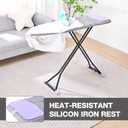 APEXCHASER Ironing Board with Iron Rest, Compact and Space Saver Iron Board, Extra Thick Cover, Height Adjustable, Wall Mount & Closet Hanger 13x43 Grey