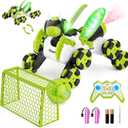 Remote Control Car, 8WD Bionic Mantis Toys with 360 Rotating Rc Drift Car | 2.4GHz RC Cars with Cool LED Lights, Music & Spray | Ideal Birthday Toys for Ages 8-13 Boys Girls (Green)