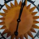 JXQXYN 24'' Modern Large Wall Clock, Clocks for Living Room, Unique Sun Styling Design with Open Dial, Silent Wall Clock Decorative, Battery Operated for Bedroom,Kitchen,Study or Entryway