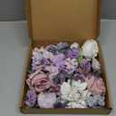 Floweroyal Artificial Flowers Combo Purple Flowers Mix Silk Flowers Dahlia Roses with Stems for DIY Wedding Bridal Bouquets, Baby Shower, Floral Arrangement, Table Centerpieces, Home Decorations.