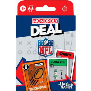 Monopoly Deal NFL Edition Game | Officially Licensed NFL Card Game for Families and Kids | Ages 8+ | 2-5 Players | 15 Mins. | Football Games