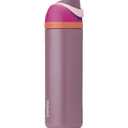 Owala FreeSip Insulated Stainless Steel Water Bottle with Straw for Sports and Travel, BPA-Free Sports Water Bottle, 32 oz, Pink, Angel Food Cake