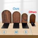 Book Ends, Large Sturdy Wooden Bookends for Shelves - Heavy Duty Non-Slip Book Organizers, Decorative Bookend Holders for Home Office, Library, Black Walnut Universal Economy Bookend, 1 Pair