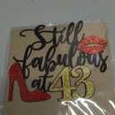 Still Fabulous at 43 Cake Topper,Happy 43rd Birthday Queen High heels Big Red lips Cake Topper,Women 43rd Birthday Party Cake Decorations