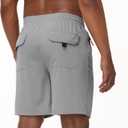 Men's Casual Hiking Athletic Shorts Khaki Board Hybrid Drawstring Elastic Waist 7 inch Quick Dry Lightweight Stretch (Gray, XXL)