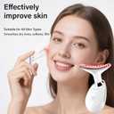 Red Light Therapy for Face, 7 Color LED Facial Light Therapy Wand for Skin Care at Home Blue Light Therapy Face Massager Tool for Neck (White)